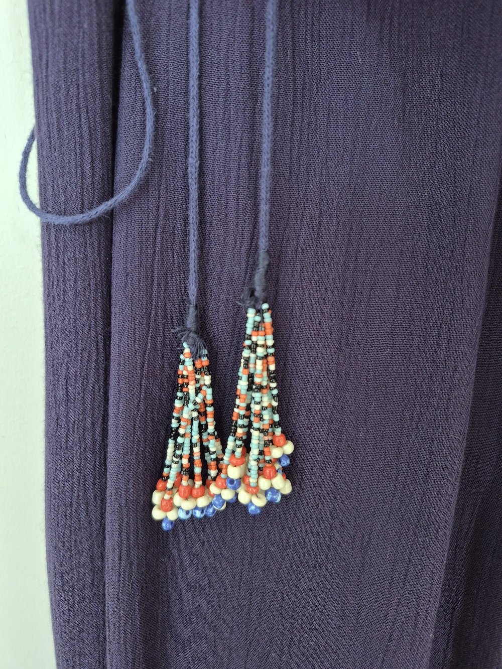 Zara Maxi Dress With Beaded Bub Front Navy Blue - Picture 8 of 9